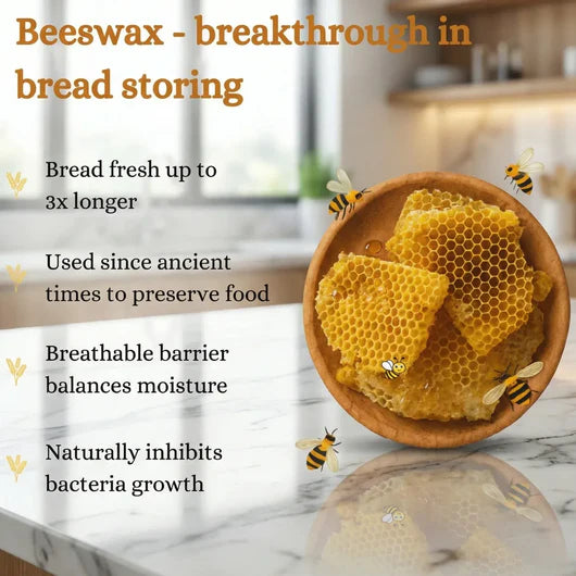 Caldris 100% Cotton-Beeswax Bread Bags