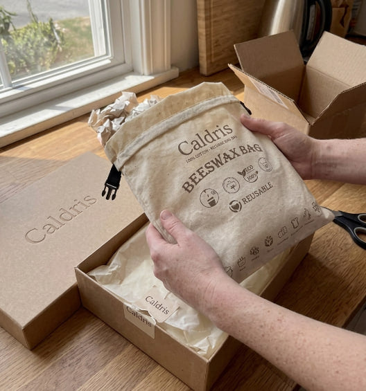 Caldris 100% Cotton-Beeswax Bread Bags